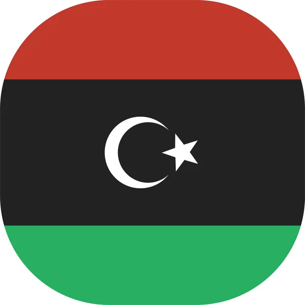 País Bandera Libya Icono Estilo Plano — Archivo Imágenes Vectoriales