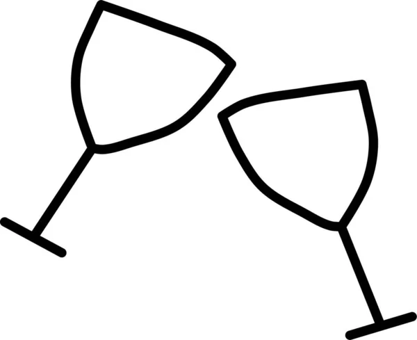 Αλκοόλ Ποτό Νέο Έτος Εικονίδιο Στυλ Περίγραμμα — Διανυσματικό Αρχείο