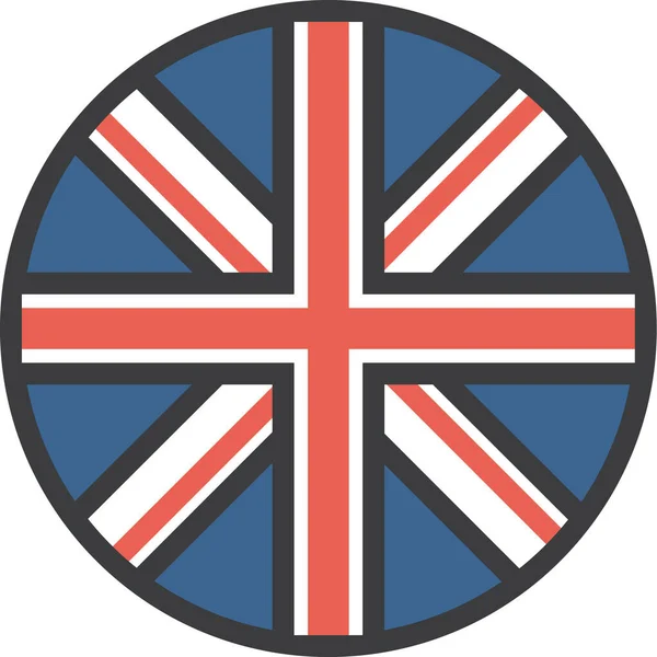 Britain Country European Icon Filled Περίγραμμα Style — Διανυσματικό Αρχείο