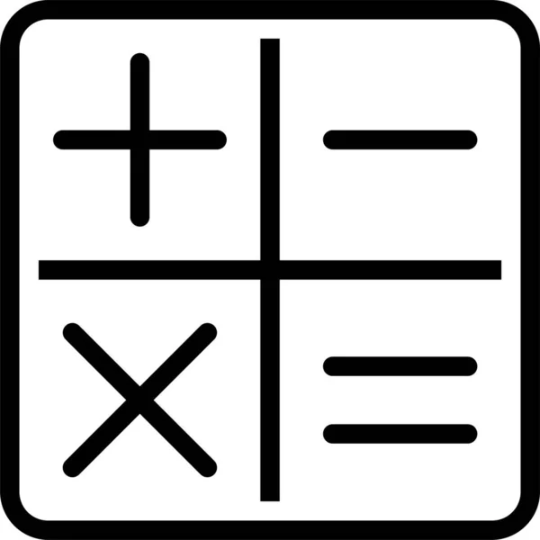 App Berekenen Calculator Pictogram Contourstijl — Stockvector