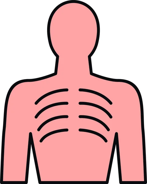 Kemik Insan Anatomisi Simgesi Tam Ana Hatlarıyla — Stok Vektör