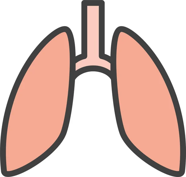 Respiración Pulmones Órgano Icono — Vector de stock