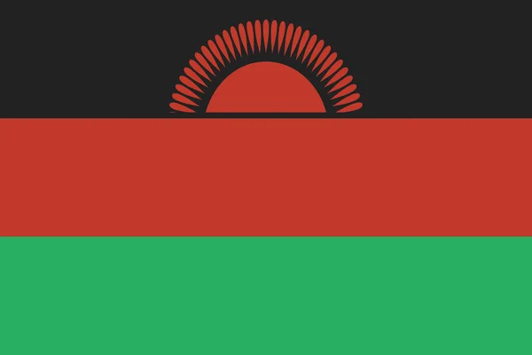 Flagge Malawis Flachen Stil — Stockvektor