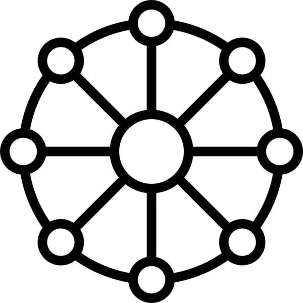Значок Мережі Язків Стилі Контурів — стоковий вектор