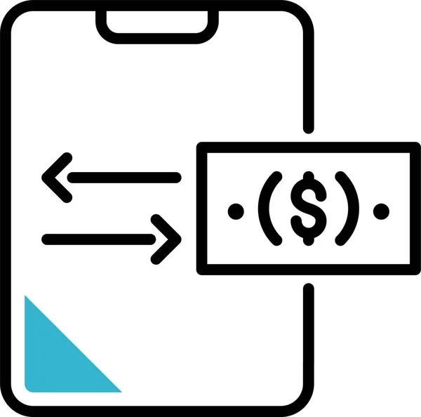 Tecnologia Dinheiro Ícone Negócio —  Vetores de Stock