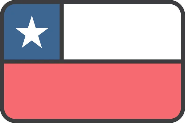 Ikona Flagi Kraju Chile Stylu Wypełnionym — Wektor stockowy