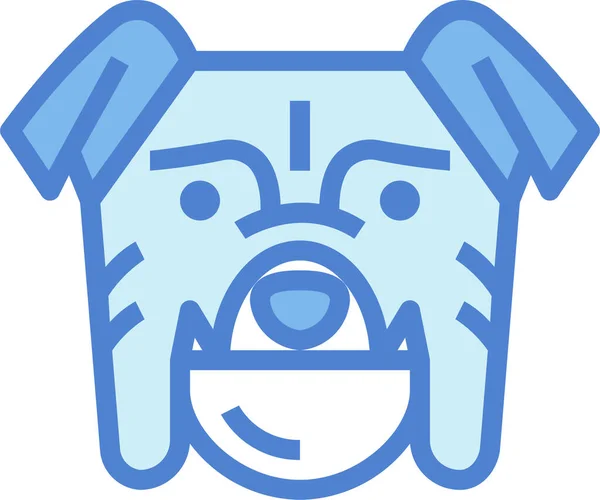 斗牛犬宠物图标充填轮廓风格 — 图库矢量图片