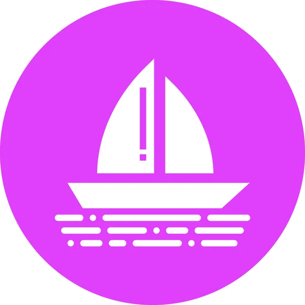 Abenteuer Boot Bootfahren Ikone Solidem Stil — Stockvektor