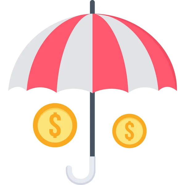 Insurance Investment Money Plan Icon Flat Style — Stock Vector