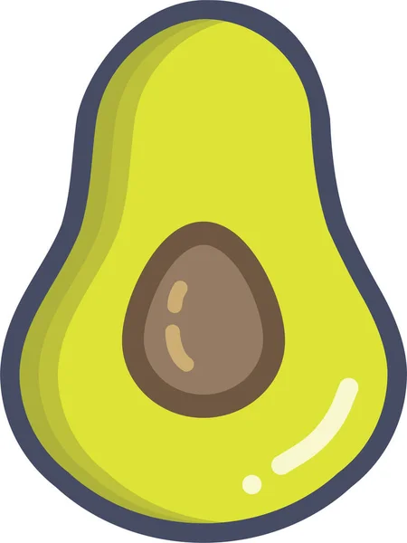 Icono Grasa Aguacate Avacado Estilo Contorno Lleno — Vector de stock