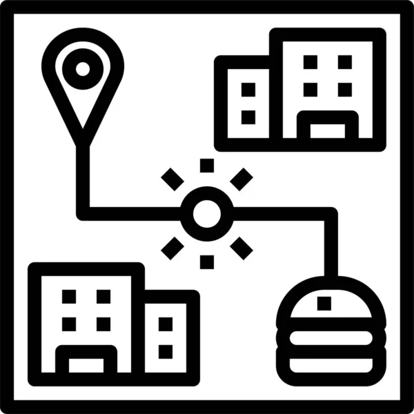 Delivery Food Location Icon — Stock Vector