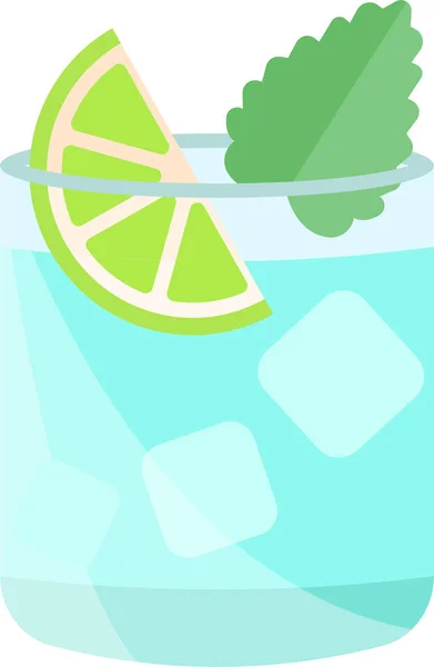 Coctails Drink Ice Icon Flat Style — Stock Vector