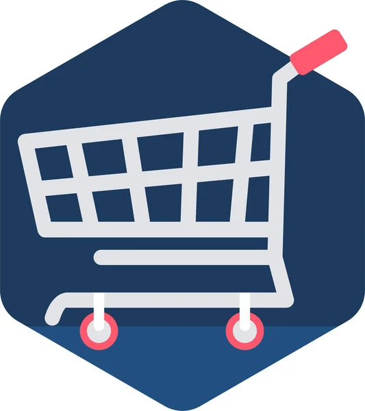 Carrito Compras Icono Bolsa Estilo Plano — Archivo Imágenes Vectoriales