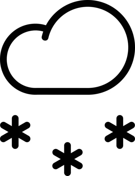 Cloud Forecast Snow Icon Outline Style — Stock Vector