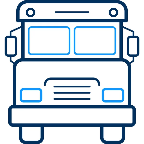 Иконка Автобусной Школы Стиле Абрис — стоковый вектор