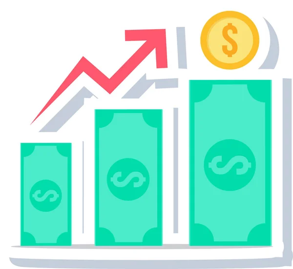 現金通貨高アイコンをフラットスタイルで — ストックベクタ
