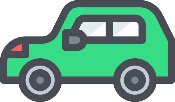 Coche Pequeño Icono Transporte Estilo Contorno Lleno — Vector de stock