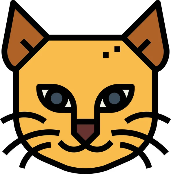 Иконка Кошки Животного Стиле Заполненного Контура — стоковый вектор