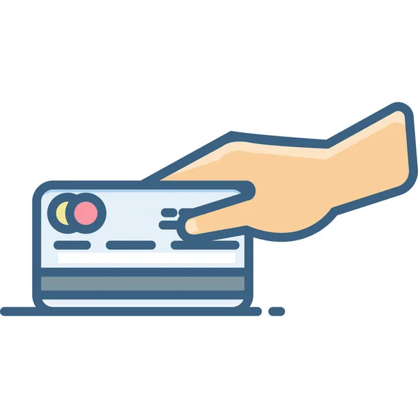 Карточка Swipe Кредитный Значок Стиле Заполненного Контура — стоковый вектор