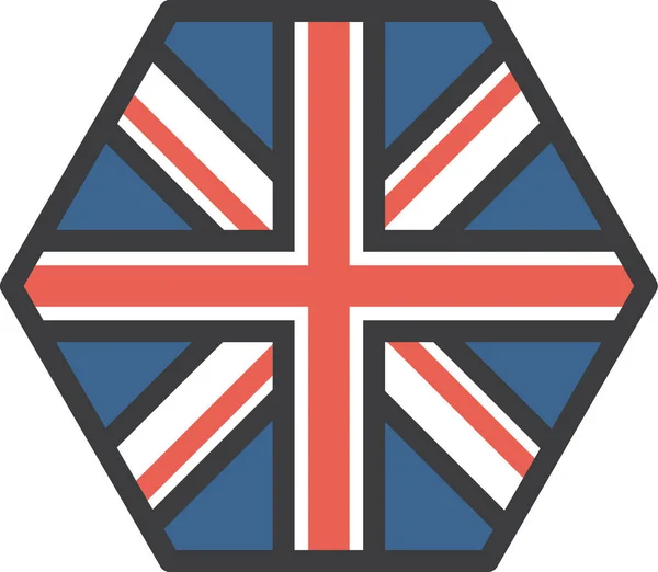 Icona Inglese Paese Europeo Pieno Stile Contorno — Vettoriale Stock