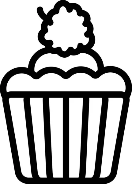 フードドリンク部門のケーキコンタークリームアイコン — ストックベクタ