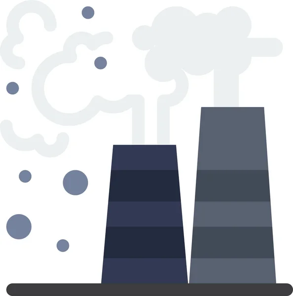 Fábrica Gas Contaminación Icono — Archivo Imágenes Vectoriales