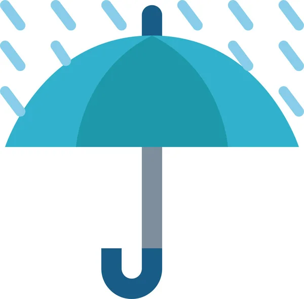 Skydd Regnig Paraply Ikon Platt Stil — Stock vektor
