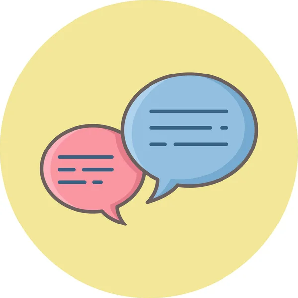 Bubble Chat Feedback Pictogram Gevulde Outline Stijl — Stockvector