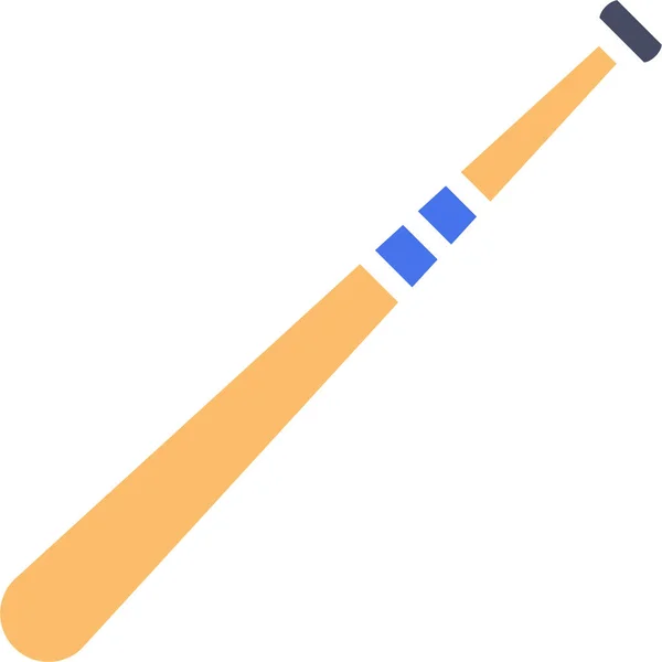 Béisbol Murciélago Icono Del Juego Estilo Plano — Vector de stock