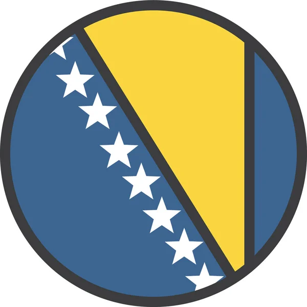 Bosnia Země Evropské Ikony Vyplněném Stylu — Stockový vektor