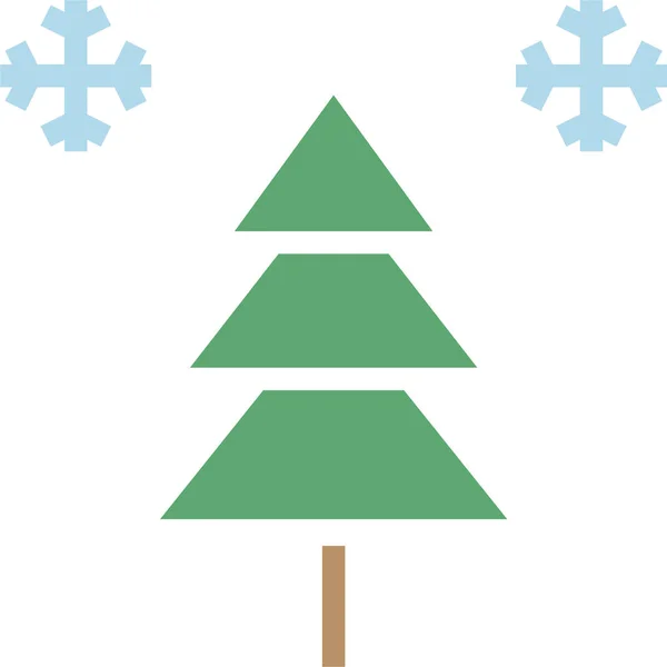 Christmas Snow Tree Icon Filled Outline Style — Stock Vector