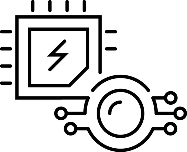 Blockchain Negocio Icono Cpu — Vector de stock