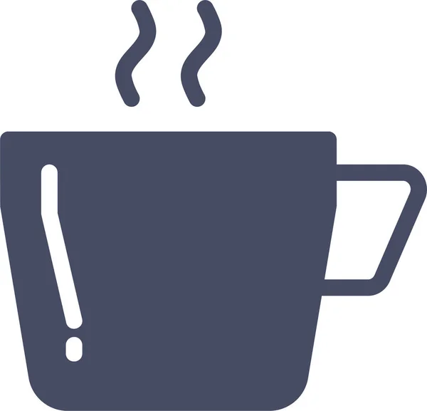 Kaffekopp Dricka Ikon Fast Stil — Stock vektor