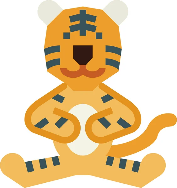 Tijger Zoogdier Wild Icoon — Stockvector