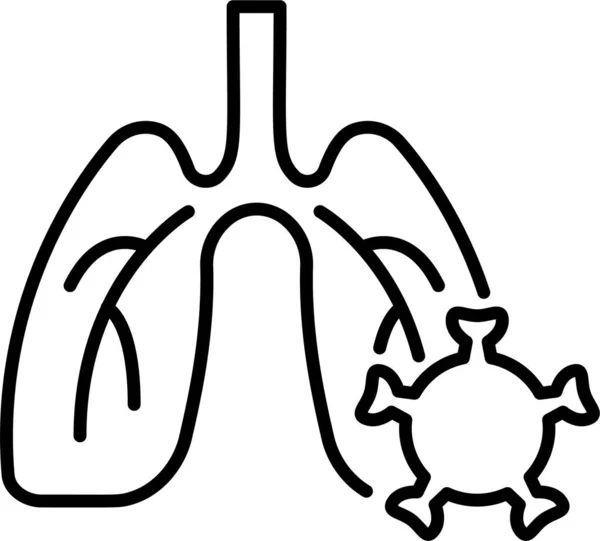 Anatomía Coronavirus Pulmones Icono Categoría Coronavirus — Archivo Imágenes Vectoriales