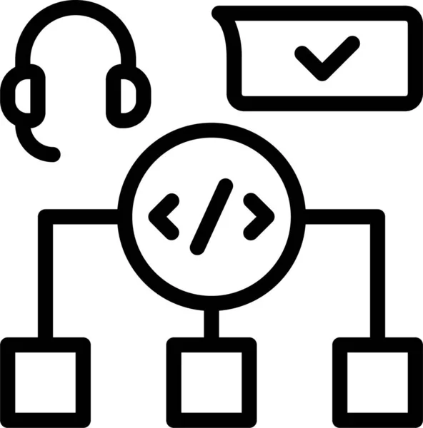 Ícone Aprendizagem Codificação Solução —  Vetores de Stock