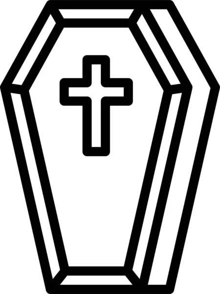 Похоронна Ікона Скорботи Стилі Контур — стоковий вектор