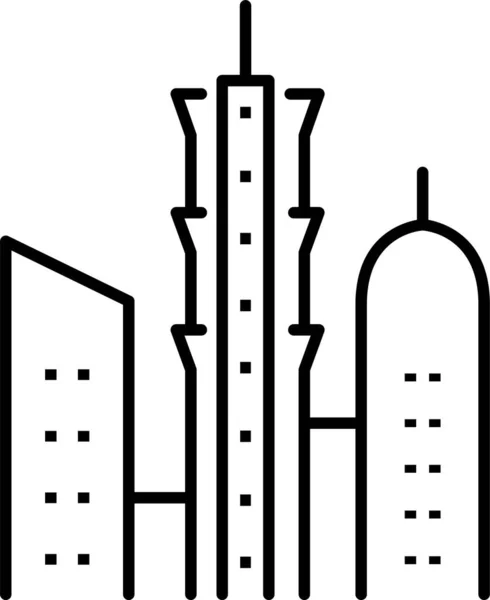 Gebäude Stadt Doha Symbol — Stockvektor