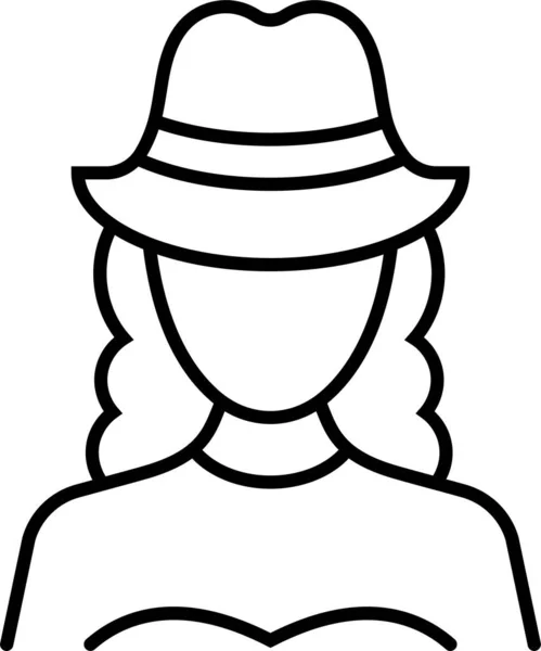 Bavarian Chica Sombrero Icono — Vector de stock