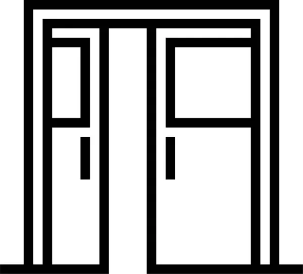 Πόρτα Πόρτες Διπλό Εικονίδιο — Διανυσματικό Αρχείο