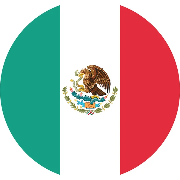 Country Vlag Mexicaans Pictogram Platte Stijl — Stockvector