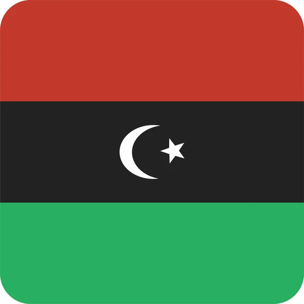 Ülke Bayrağı Libya Simgesi Düz Stil — Stok Vektör