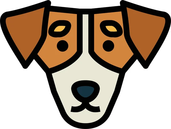 Jack Russell Icono Del Perro Estilo Contorno Lleno — Vector de stock