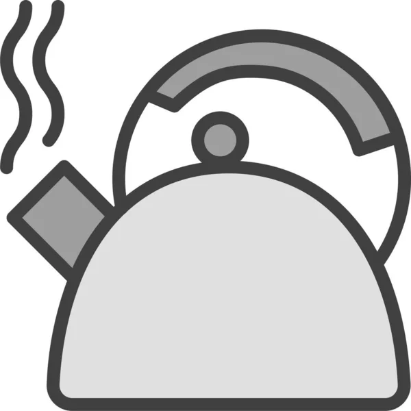 Іконка Гарячого Чайника Киплячою Водою Заповненому Стилі — стоковий вектор