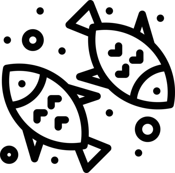 食用鱼食品图标 — 图库矢量图片