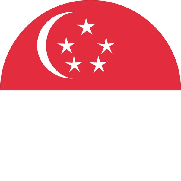 Country Vlag Singapore Pictogram Platte Stijl — Stockvector