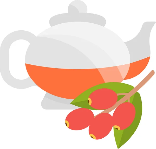 Φρούτα Φυτικό Τσάι Εικονίδιο Επίπεδο Στυλ — Διανυσματικό Αρχείο