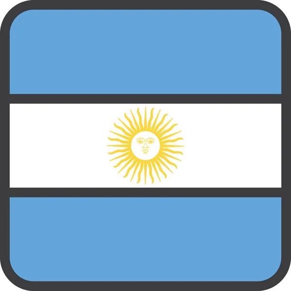 Argentina Argentinian Country Icon Full Outline Style — 스톡 벡터