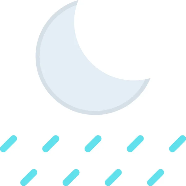 Prévision Lune Nuit Icône Dans Style Plat — Image vectorielle