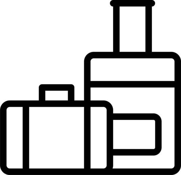 Holiday Luggage Suitcase Icon Outline Style — Stock Vector